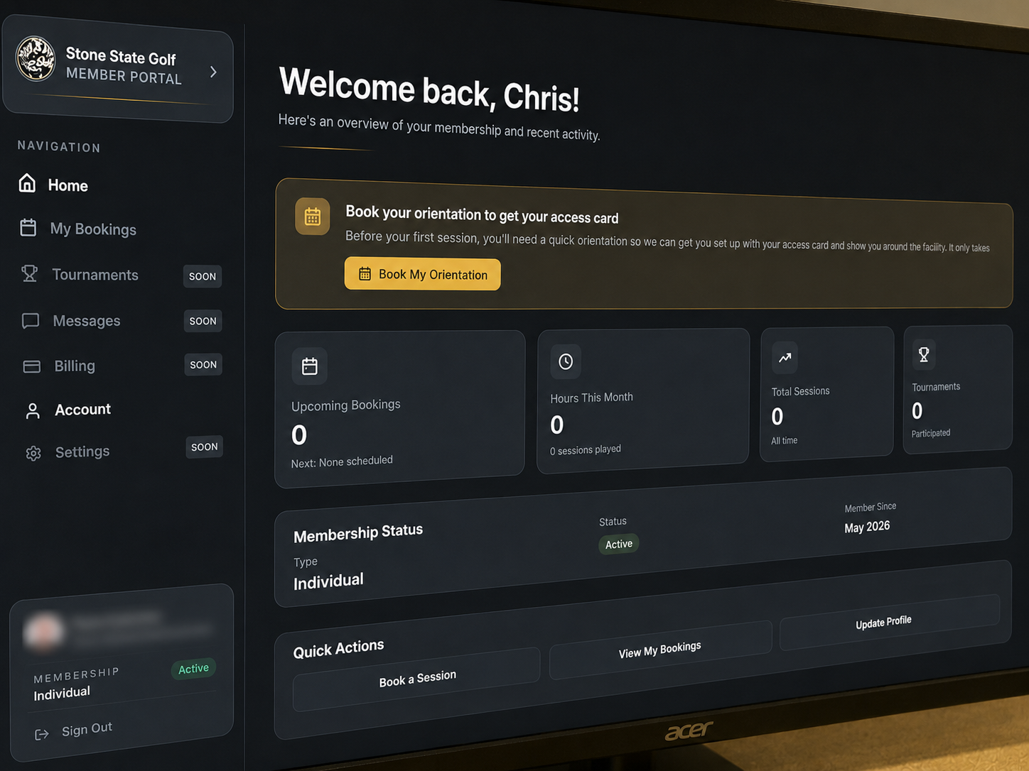 Stone State Golf member portal